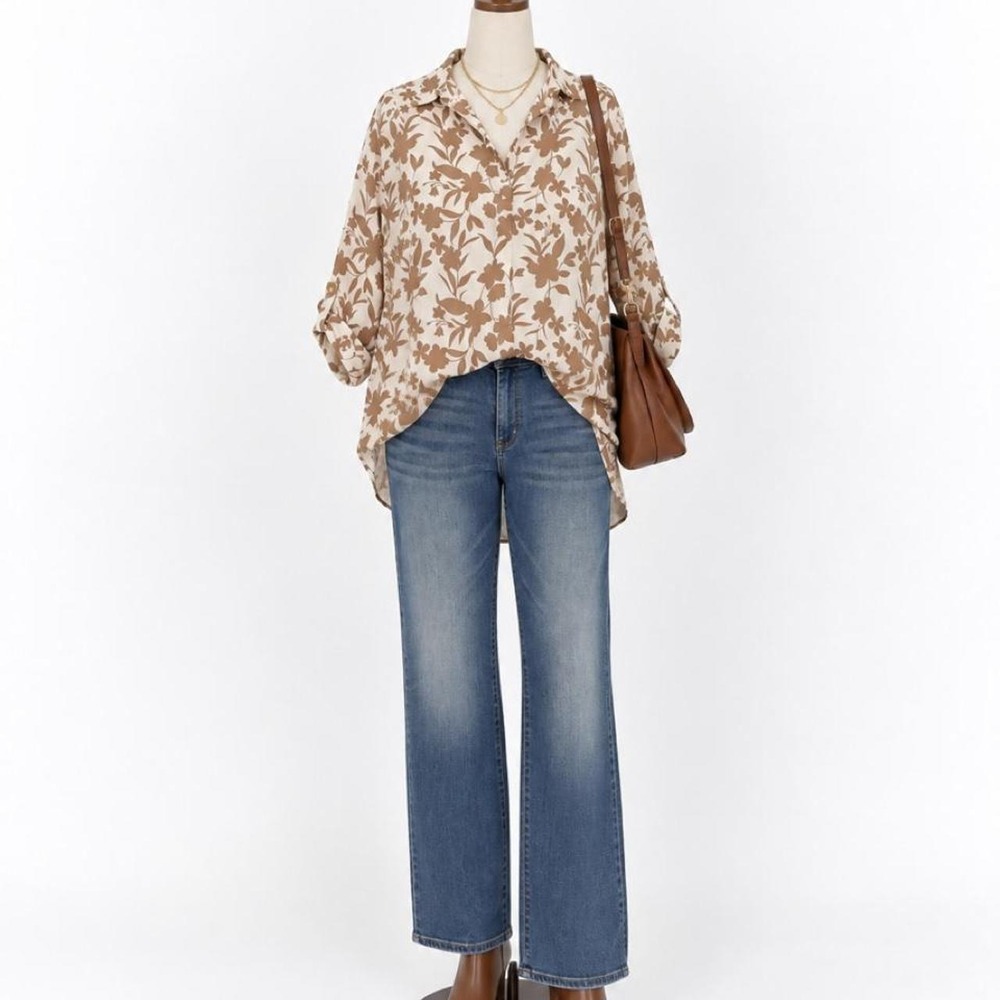 Cupio Floral High-Low Blouse – Size 2X
